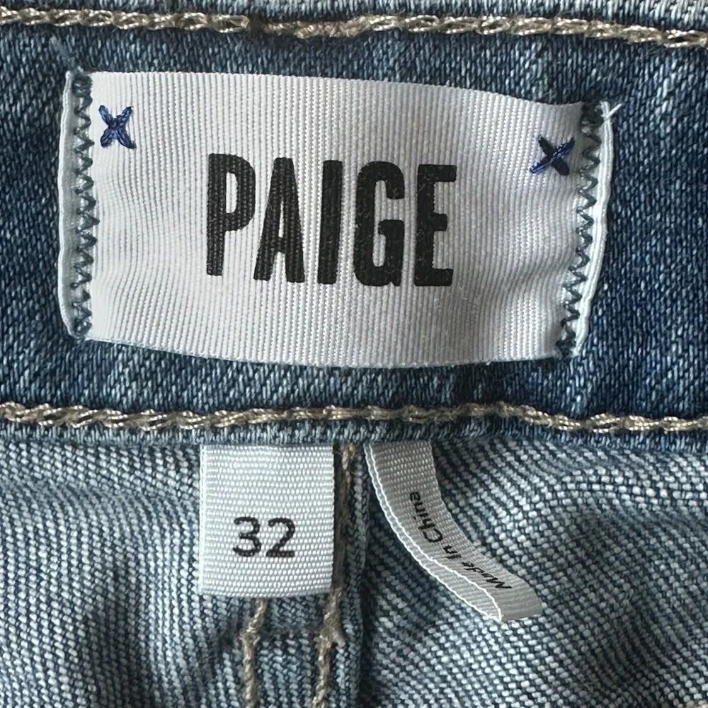 Paige Jax Cut Off Jean Shorts Mens 32 Light Wash Denim Stretch Raw Hem Casual